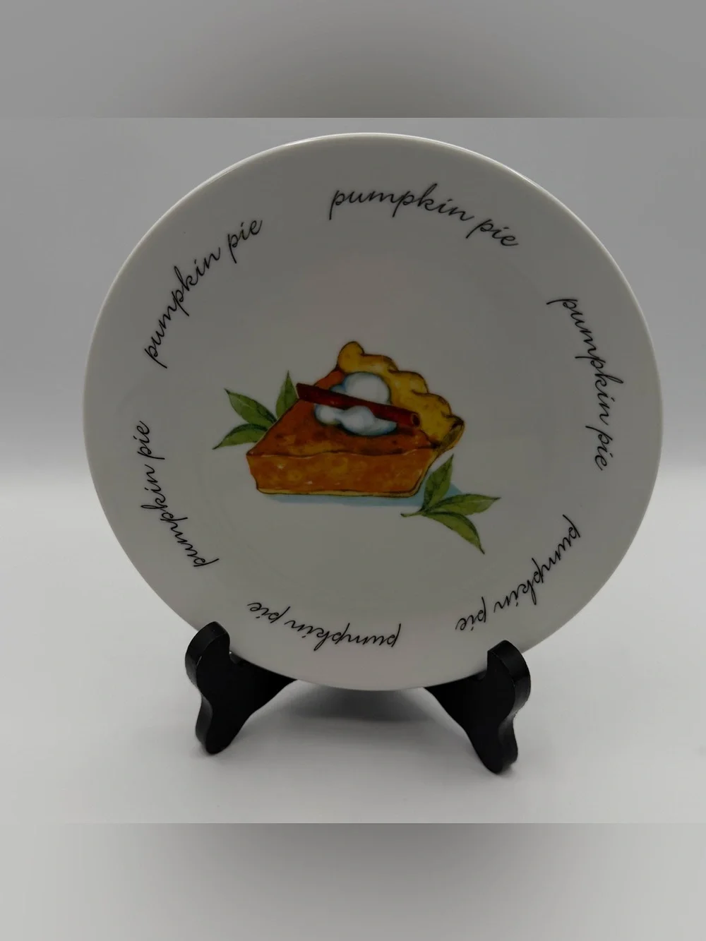 Boston Warehouse Pie Dessert Plates Set of 4 Apple Pumpkin Pecan Cranberry 6.5”